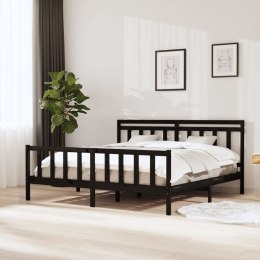 VidaXL Rama łóżka, czarna, 180x200 cm, lite drewno