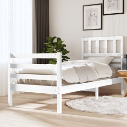 VidaXL Rama łóżka, biała, lite drewno, 90x200 cm