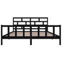 VidaXL Rama łóżka, czarna, lite drewno sosnowe, 180x200 cm