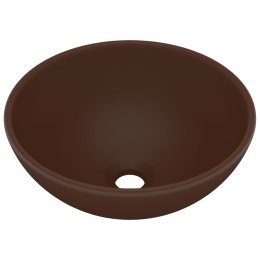 VidaXL Okrągła umywalka łazienkowa, matowy ciemny brąz, 32,5 x 14 cm