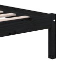 VidaXL Rama łóżka, czarna, 135x190 cm, lite drewno