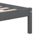 VidaXL Rama łóżka, szara, lite drewno sosnowe, 140x190 cm
