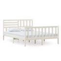 VidaXL Rama łóżka, biała, lite drewno, 140x200 cm