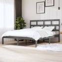 VidaXL Rama łóżka, szara, 180x200 cm, lite drewno