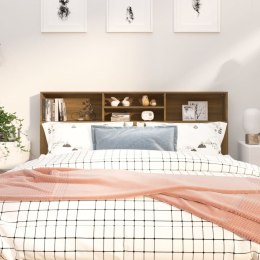 VidaXL Wezgłowie łóżka z półkami, brązowy dąb, 180x19x103,5 cm