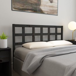 VidaXL Wezgłowie łóżka, czarne, 145,5x4x100 cm, lite drewno sosnowe
