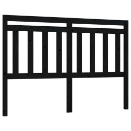 VidaXL Wezgłowie łóżka, czarne, 166x4x100 cm, lite drewno sosnowe