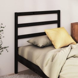 VidaXL Wezgłowie łóżka, czarne, 81x4x100 cm, lite drewno sosnowe