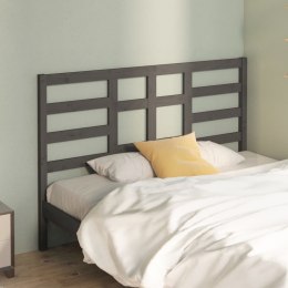 VidaXL Wezgłowie łóżka, szare, 126x4x104 cm, lite drewno sosnowe