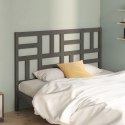 VidaXL Wezgłowie łóżka, szare, 126x4x104 cm, lite drewno sosnowe