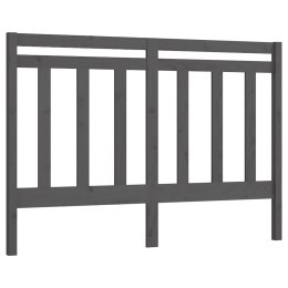 VidaXL Wezgłowie łóżka, szare, 141x4x100 cm, lite drewno sosnowe