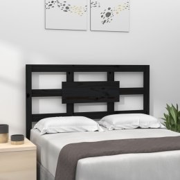 VidaXL Wezgłowie łóżka, czarne, 80,5x4x100 cm, lite drewno sosnowe