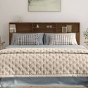 VidaXL Wezgłowie łóżka z półkami, brązowy dąb, 200x19x103,5 cm