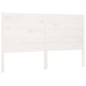 VidaXL Wezgłowie łóżka, białe, 126x4x100 cm, lite drewno sosnowe