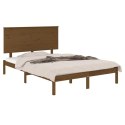 VidaXL Rama łóżka, miodowy brąz, lite drewno, 120x190 cm, podwójna