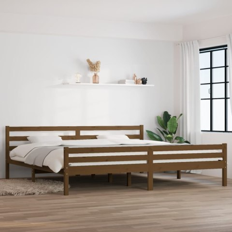 VidaXL Rama łóżka, miodowy brąz, lite drewno, 180x200 cm
