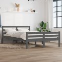 VidaXL Rama łóżka, szara, lite drewno, 140 x 200 cm