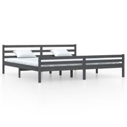VidaXL Rama łóżka, szara, lite drewno, 200 x 200 cm