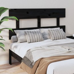 VidaXL Wezgłowie łóżka, czarne, 144x3x81 cm, lite drewno sosnowe