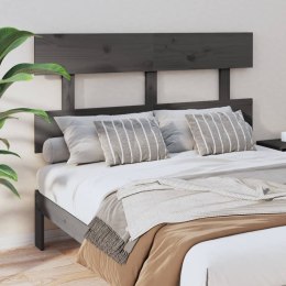 VidaXL Wezgłowie łóżka, szare, 124x3x81 cm, lite drewno sosnowe