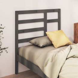 VidaXL Wezgłowie łóżka, szare, 81x4x104 cm, lite drewno sosnowe