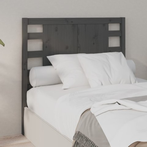 VidaXL Wezgłowie łóżka, szare, 96x4x100 cm, lite drewno sosnowe