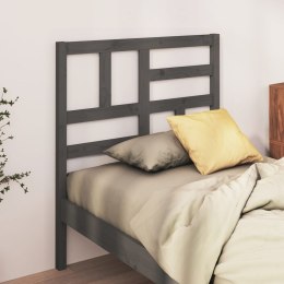 VidaXL Wezgłowie łóżka, szare, 96x4x104 cm, lite drewno sosnowe