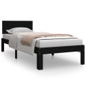 VidaXL Rama łóżka, czarna, lite drewno, 75x190 cm, pojedyncza