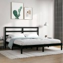 VidaXL Rama łóżka, czarna, lite drewno sosnowe, 200 x 200 cm