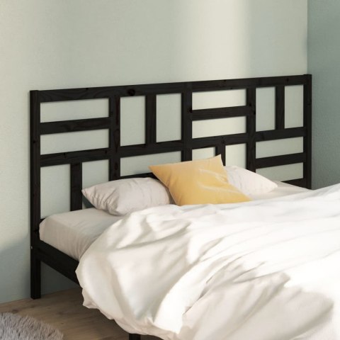 VidaXL Wezgłowie łóżka, czarne, 186x4x104 cm, lite drewno sosnowe