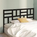 VidaXL Wezgłowie łóżka, czarne, 186x4x104 cm, lite drewno sosnowe