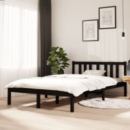 VidaXL Rama łóżka, czarna, lite drewno, 120 x 200 cm