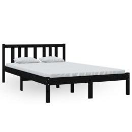 VidaXL Rama łóżka, czarna, lite drewno, 120 x 200 cm