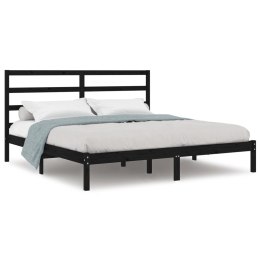 VidaXL Rama łóżka, czarna, lite drewno, 180x200 cm