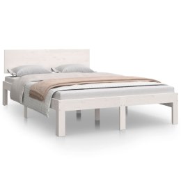 VidaXL Rama łóżka, biała, lite drewno, 120x190 cm, podwójna