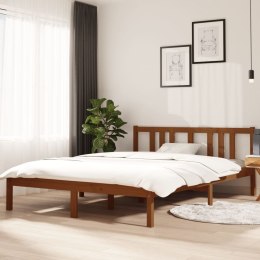 VidaXL Rama łóżka, miodowy brąz, lite drewno, 140 x 200 cm