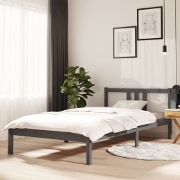 VidaXL Rama łóżka, szara, lite drewno, 100 x 200 cm