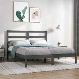 VidaXL Rama łóżka, szara, lite drewno sosnowe, 160 x 200 cm