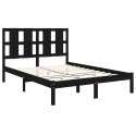 VidaXL Rama łóżka, czarna, lite drewno, 120x190 cm, podwójna