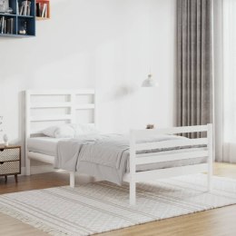 VidaXL Rama łóżka, biała, lite drewno, 100 x 200 cm