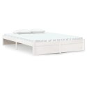 VidaXL Rama łóżka, biała, lite drewno, 135x190 cm, podwójna