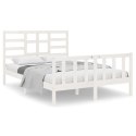 VidaXL Rama łóżka, biała, lite drewno, 140x190 cm