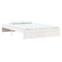 VidaXL Rama łóżka, biała, lite drewno, 140 x 190 cm