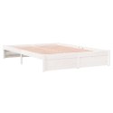 VidaXL Rama łóżka, biała, lite drewno, 140 x 190 cm