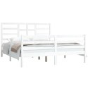 VidaXL Rama łóżka, biała, lite drewno, 160 x 200 cm