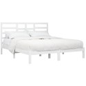VidaXL Rama łóżka, biała, lite drewno, 200 x 200 cm