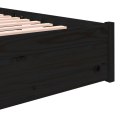 VidaXL Rama łóżka, czarna, lite drewno, 135x190 cm, podwójna