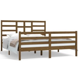 VidaXL Rama łóżka, miodowy brąz, lite drewno, 160 x 200 cm