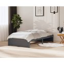 VidaXL Rama łóżka, szara, lite drewno, 100 x 200 cm