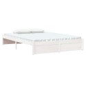 VidaXL Rama łóżka, biała, lite drewno, 140 x 200 cm